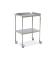 GUERIDON 2 PLATEAUX INOX 18/10 - 600x400x800 MM